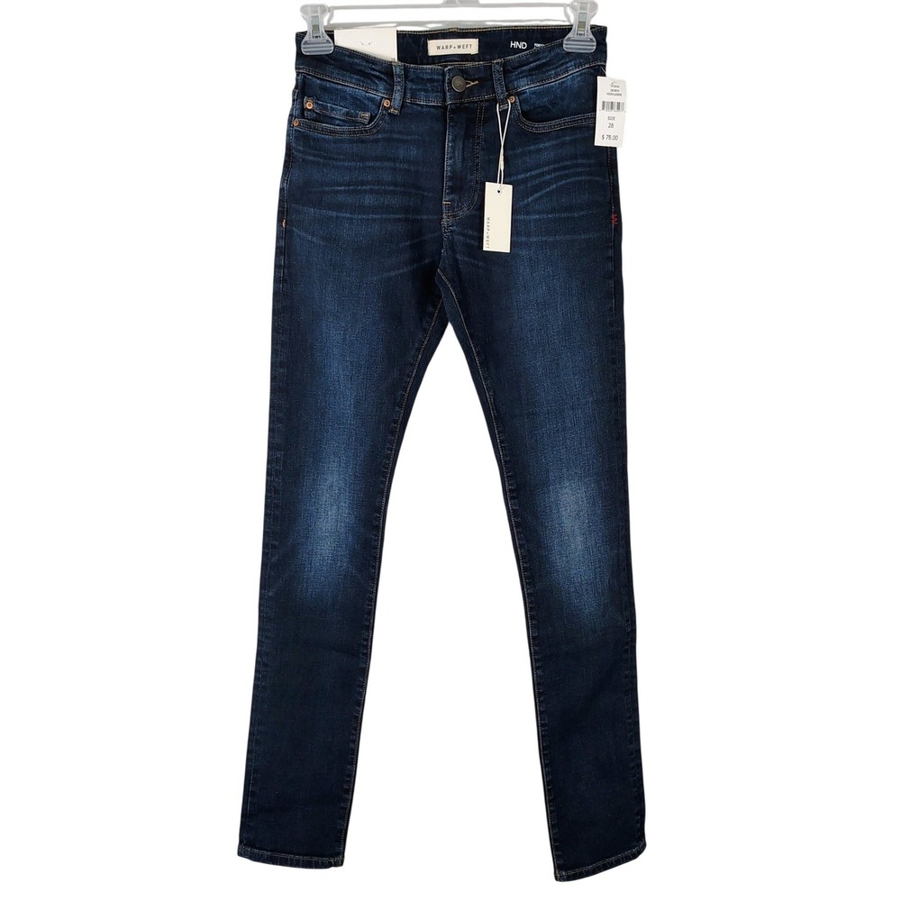 Warp + Weft HND Tokyo Skinny Jeans Highlands Dark Wash Blue 28x34 NEW